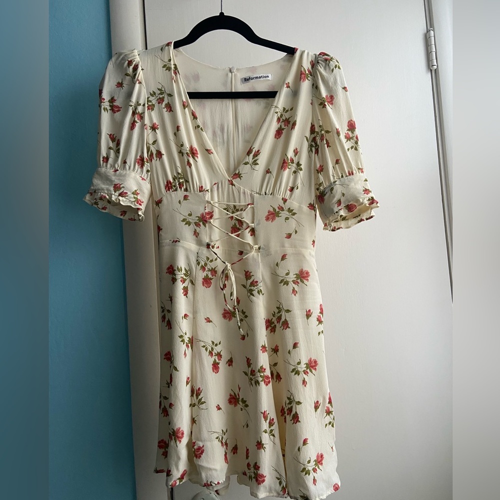 Reformation Steph Dress - Creme Florence